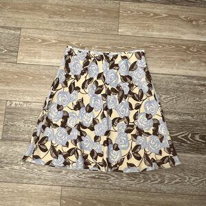 Ann Taylor Loft Sz 6 100% Silk Skirt Beautiful Floral Print